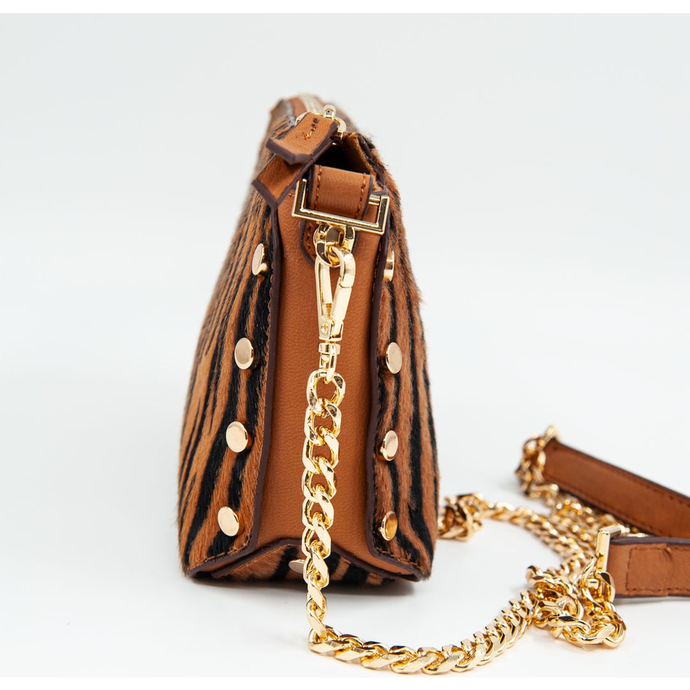 Taba Kadın Zebra Baskılı Deri Omuz Çantası - LEATINN LEATHER WEAR