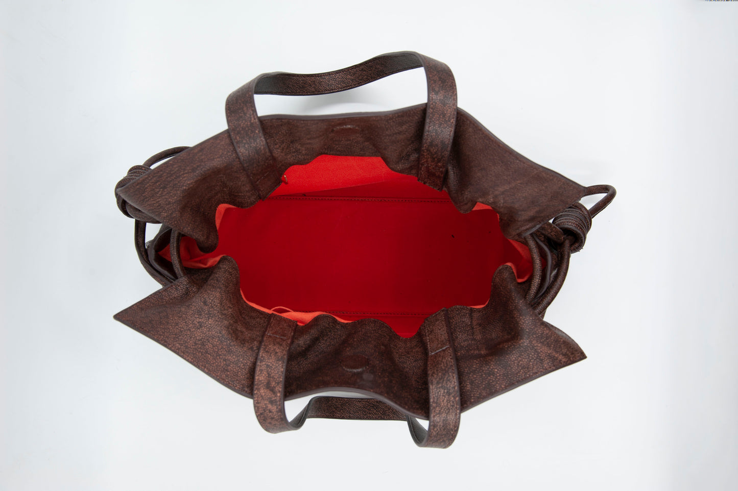 Schwarze Ledertasche mit Leopardenmuster für Damen
