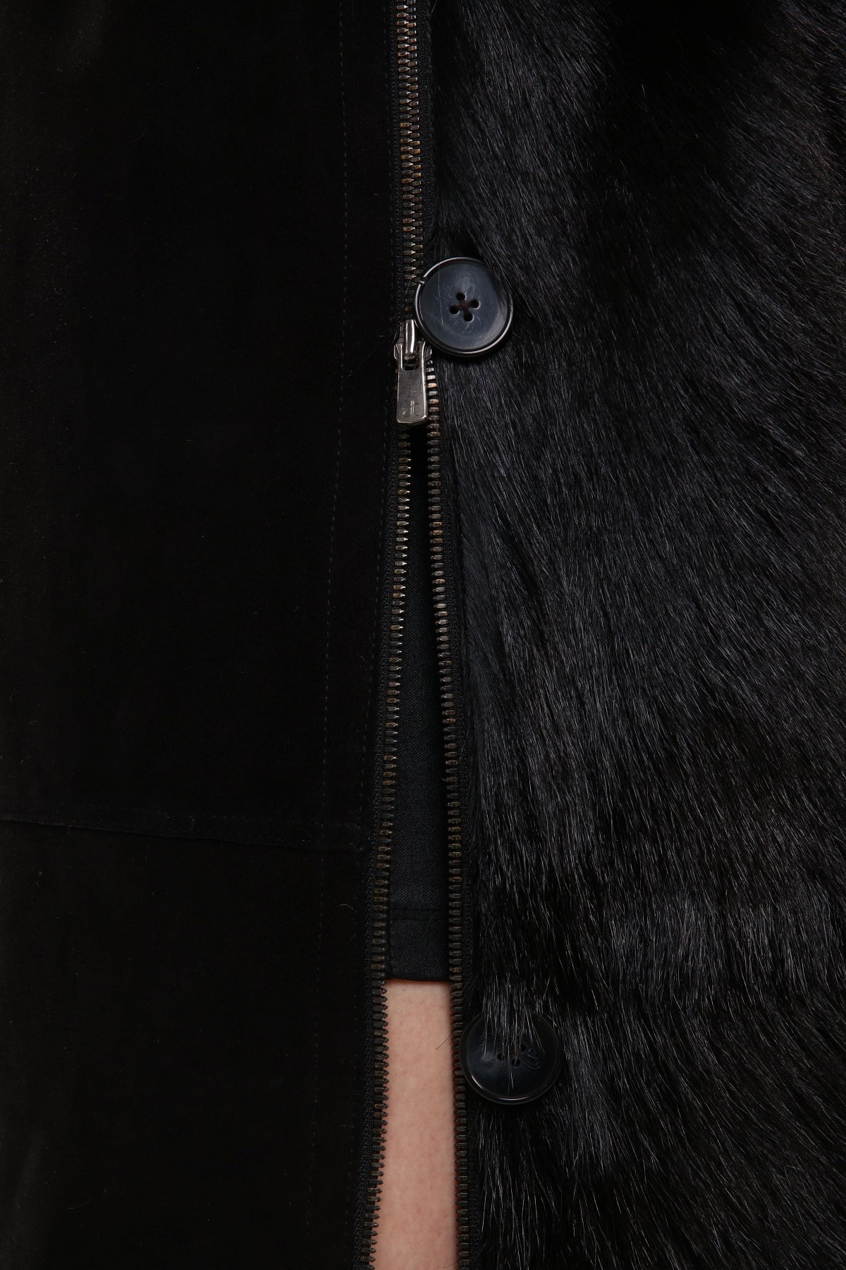 Siyah Kadın Tabi Deri Kaban - LEATINN LEATHER WEAR