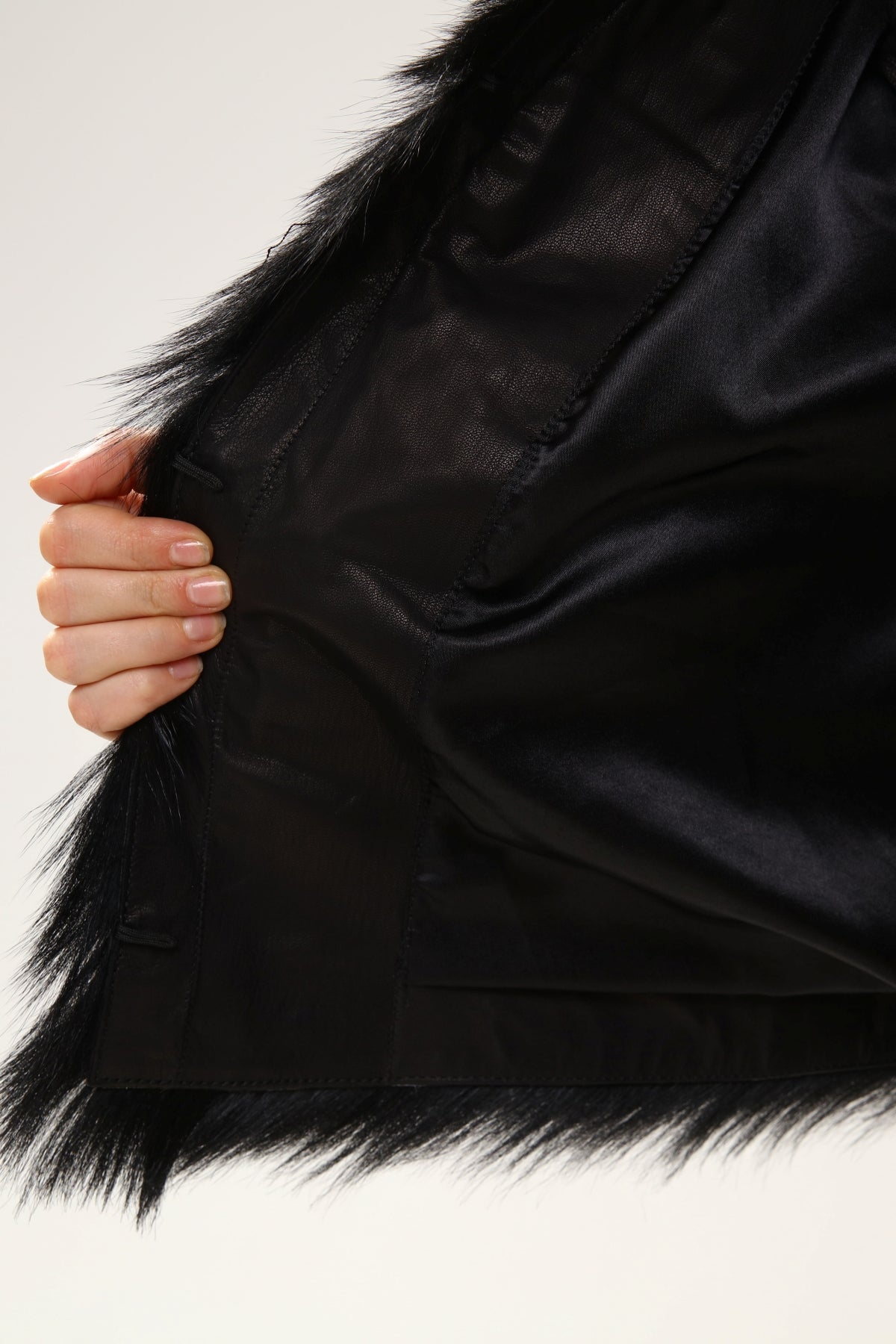 Mavi Kadın Desenli Deri Yelek - LEATINN LEATHER WEAR