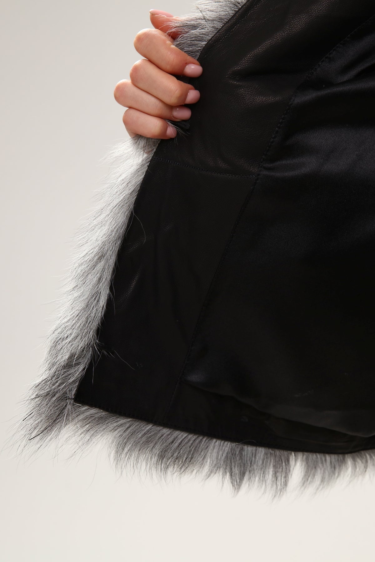 Açık Gri Kadın Deri Yelek - LEATINN LEATHER WEAR
