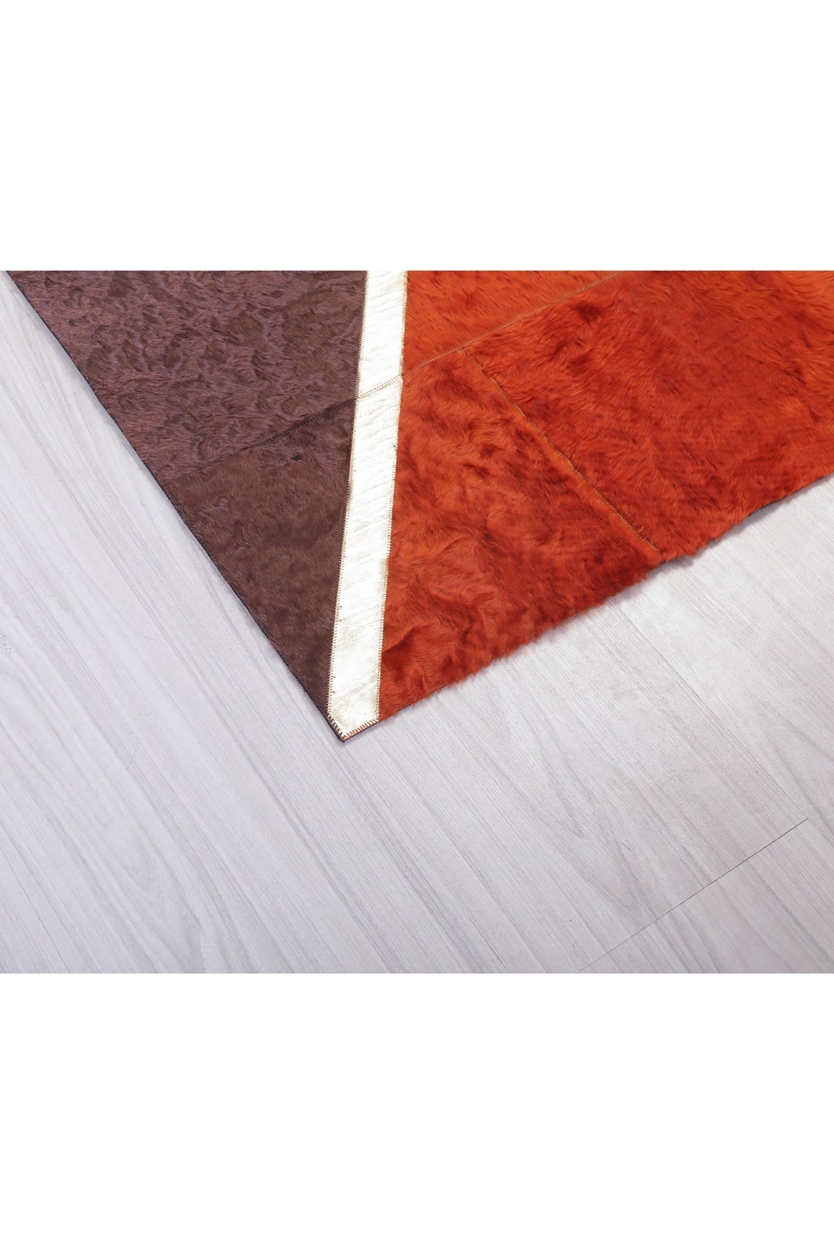Altın Varaklı Renkli Deri Halı - LEATINN LEATHER WEAR