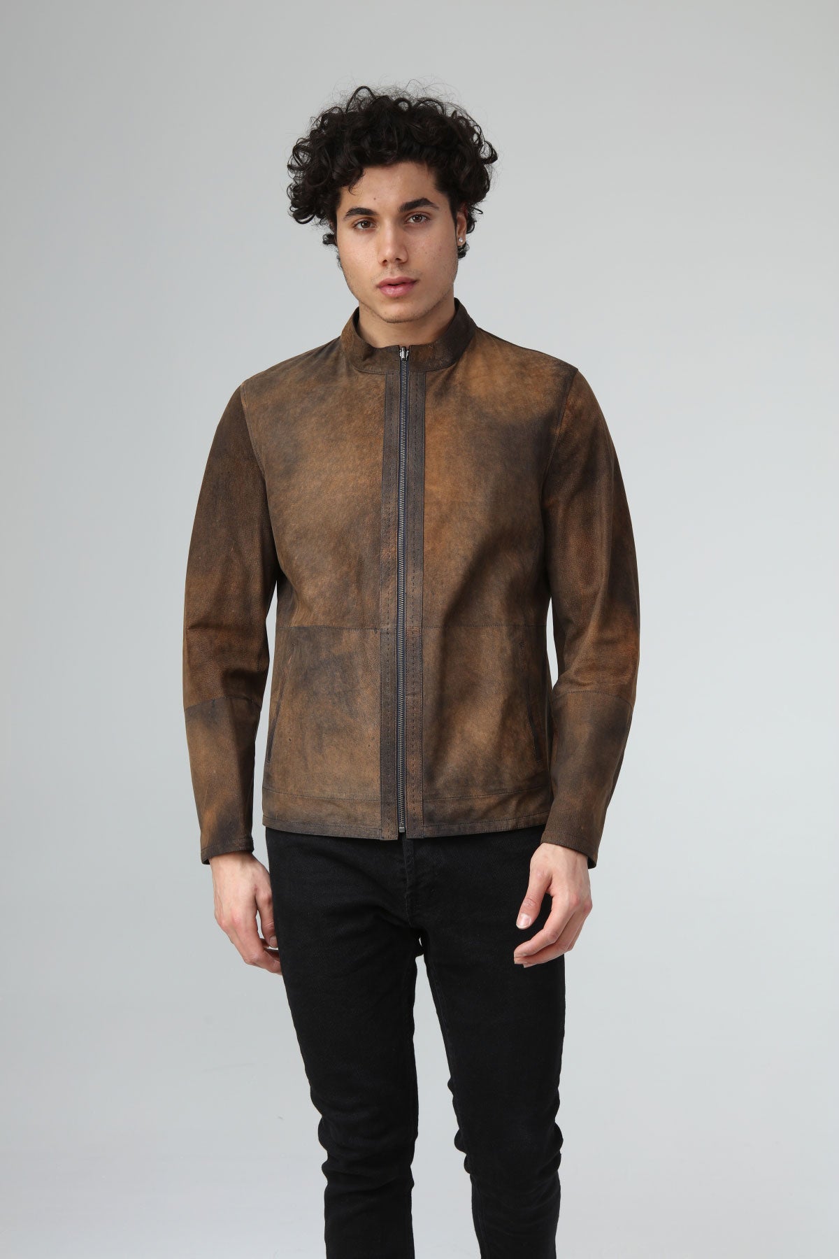 Bakır Eskitme Erkek Deri Ceket - LEATINN LEATHER WEAR