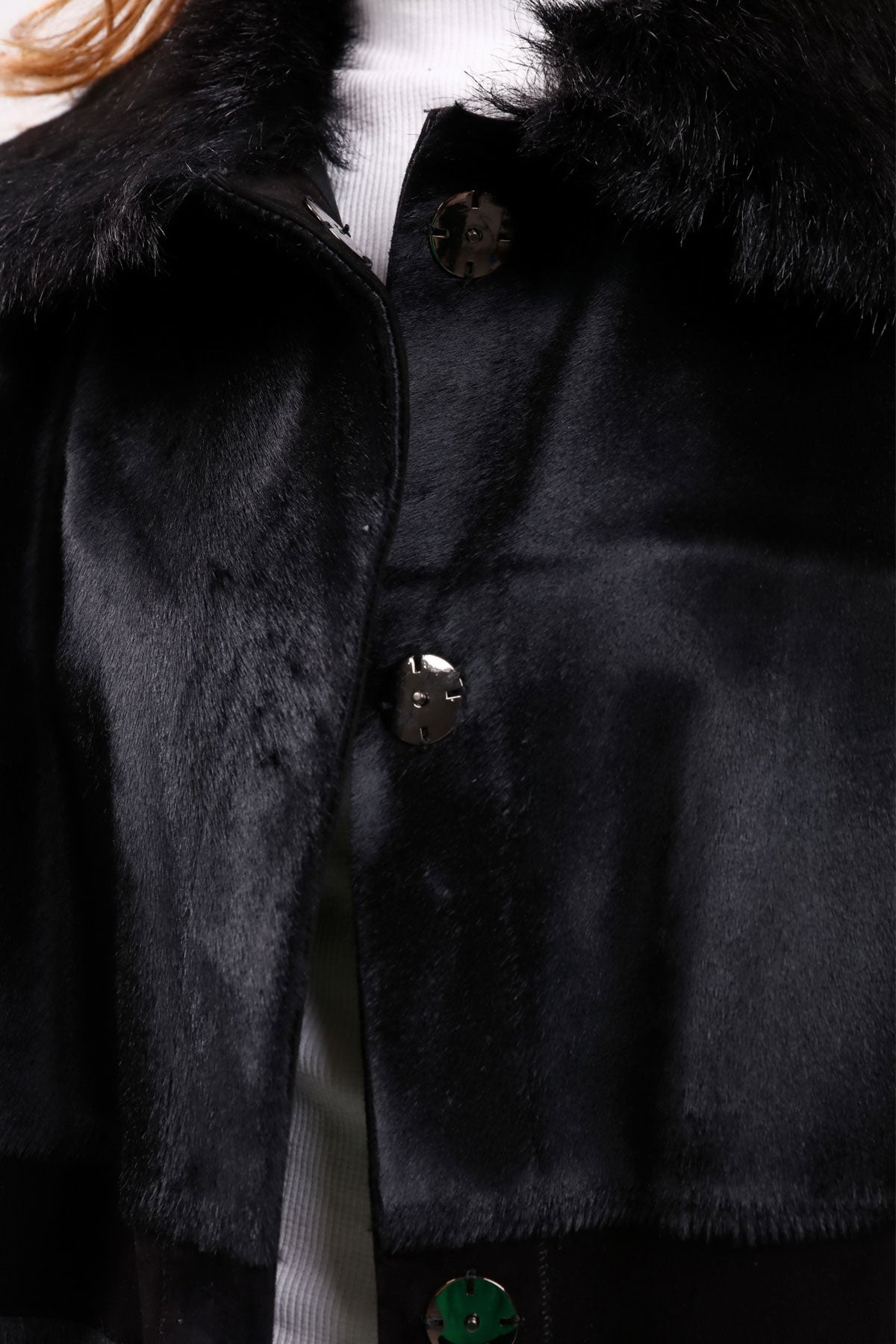 Siyah Kadın Deri Kaban - LEATINN LEATHER WEAR