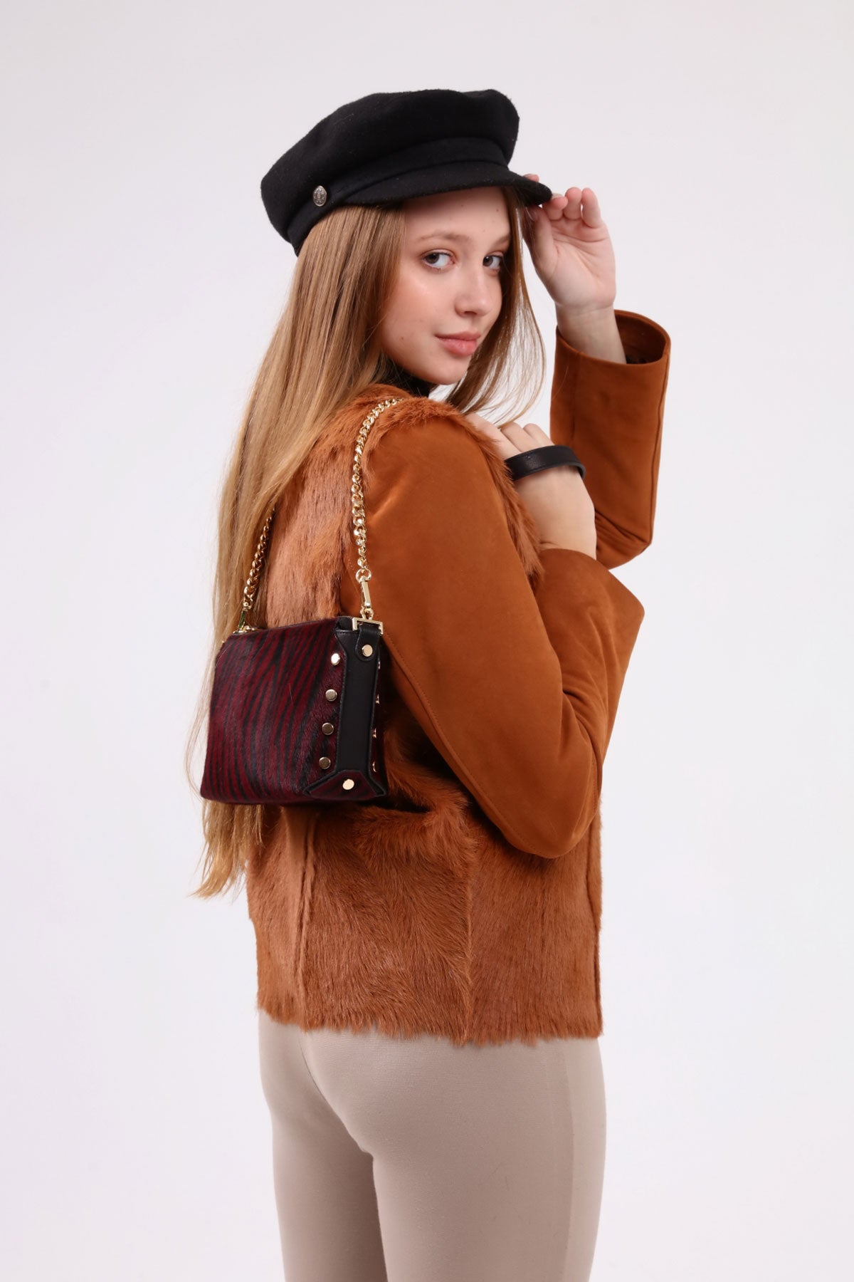 Konyak Kadın Tabi Deri Ceket - LEATINN LEATHER WEAR
