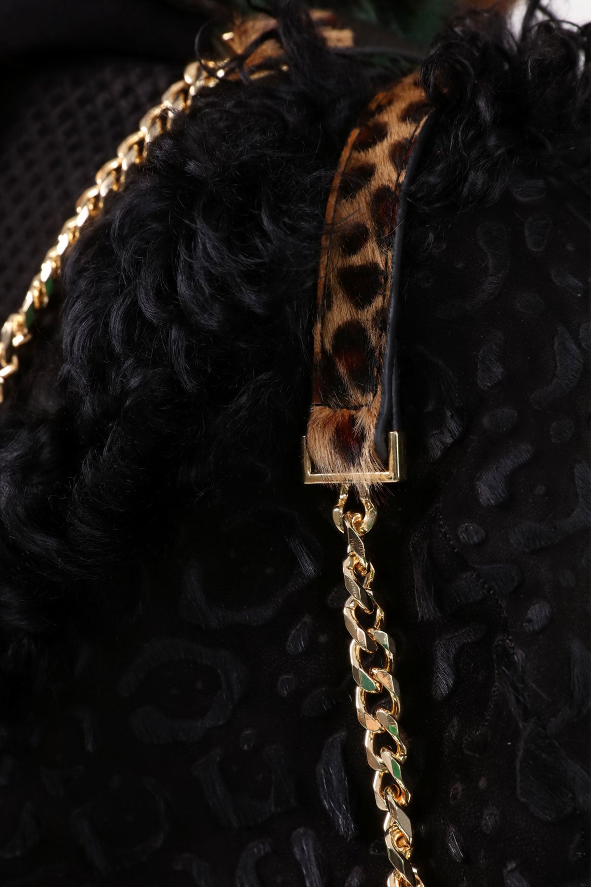 Açık Viski Kadın Leopar Baskılı Deri Omuz Çantası - LEATINN LEATHER WEAR