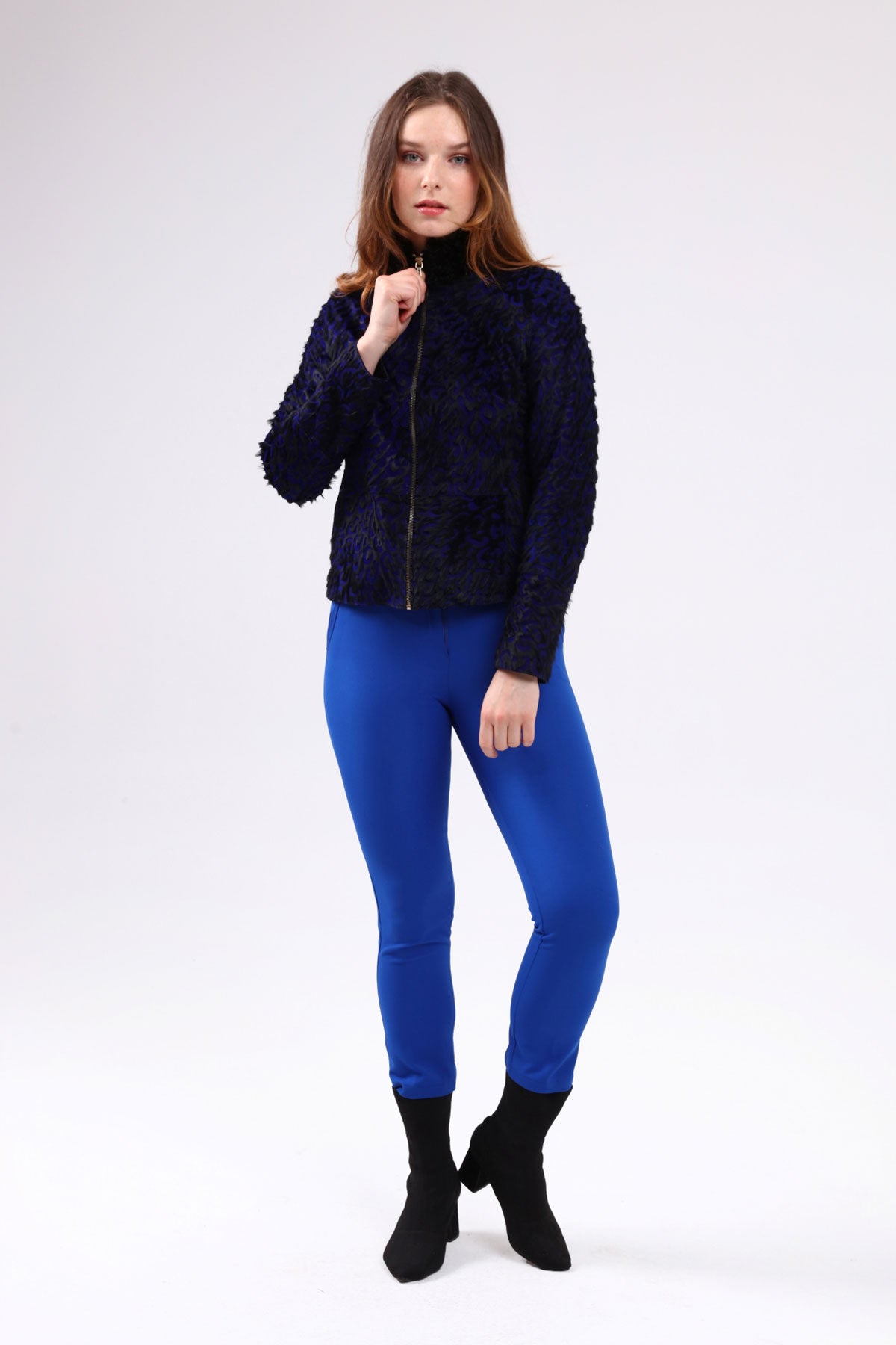 Saks Kadın Leopar Desenli Deri Ceket - LEATINN LEATHER WEAR