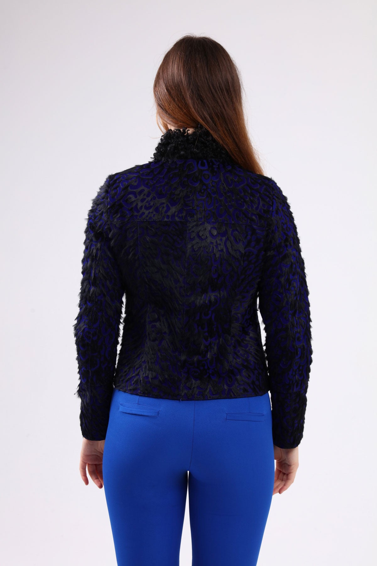 Saks Kadın Leopar Desenli Deri Ceket - LEATINN LEATHER WEAR