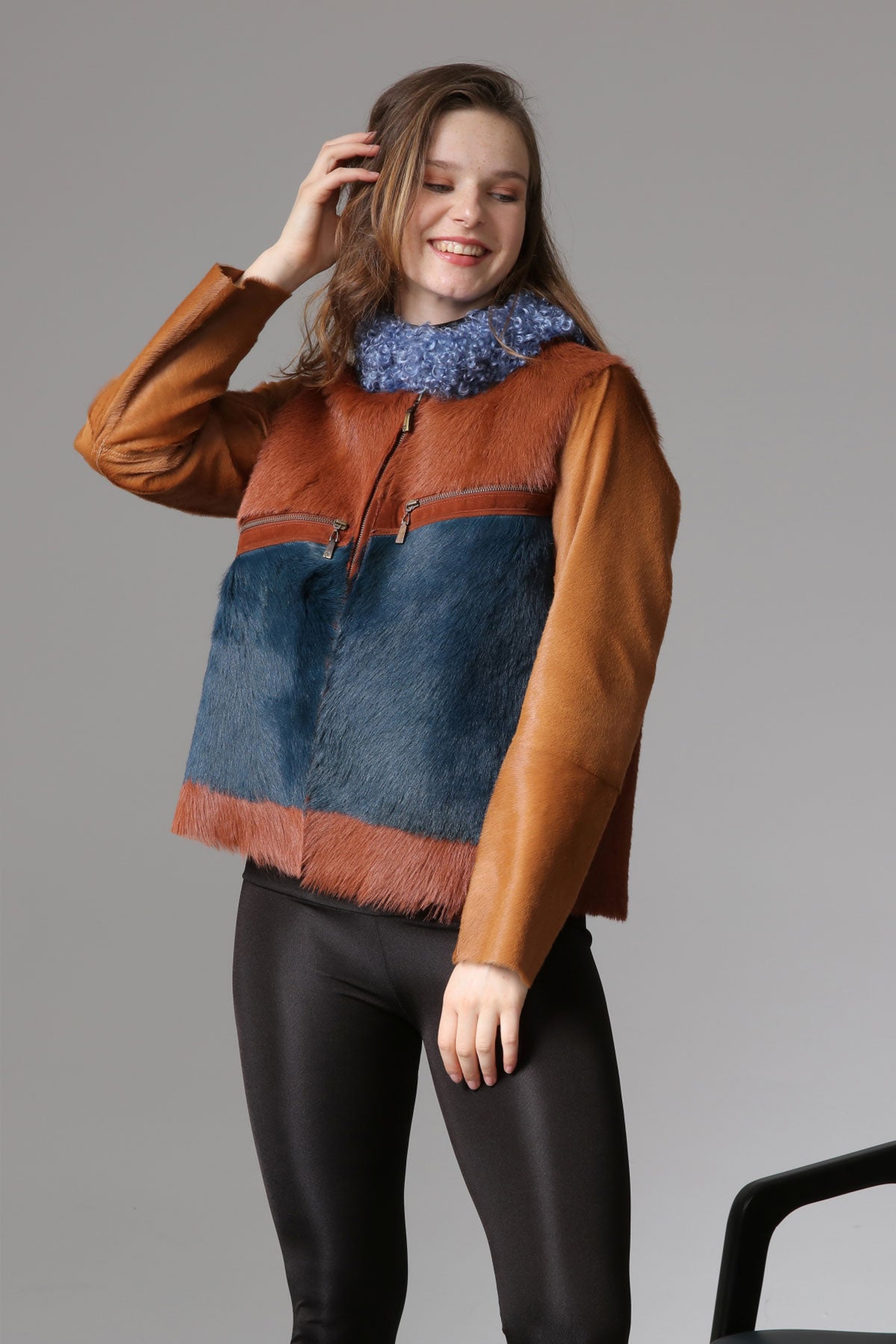 Renkli Kadın Deri Ceket - LEATINN LEATHER WEAR