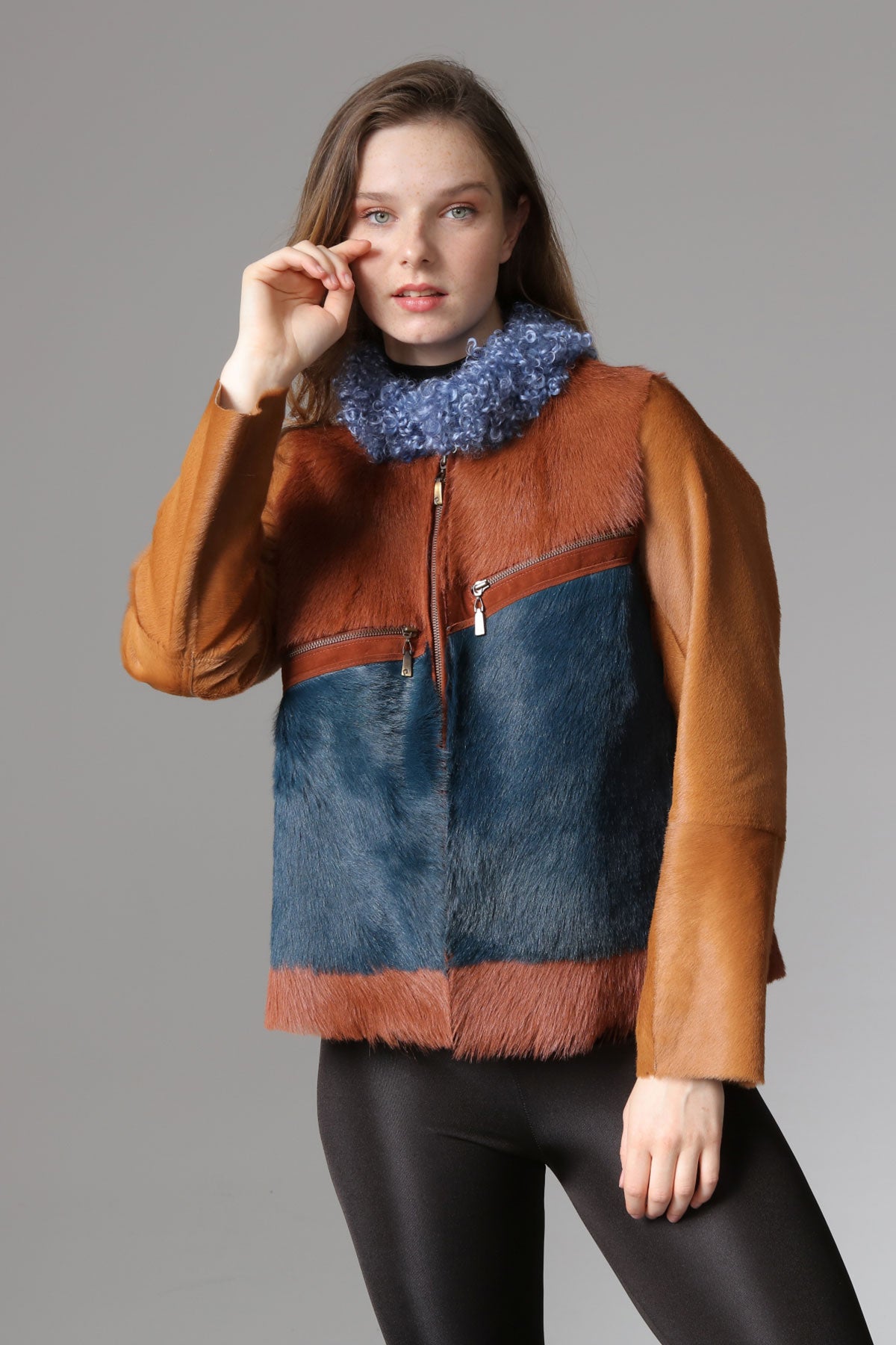 Renkli Kadın Deri Ceket - LEATINN LEATHER WEAR