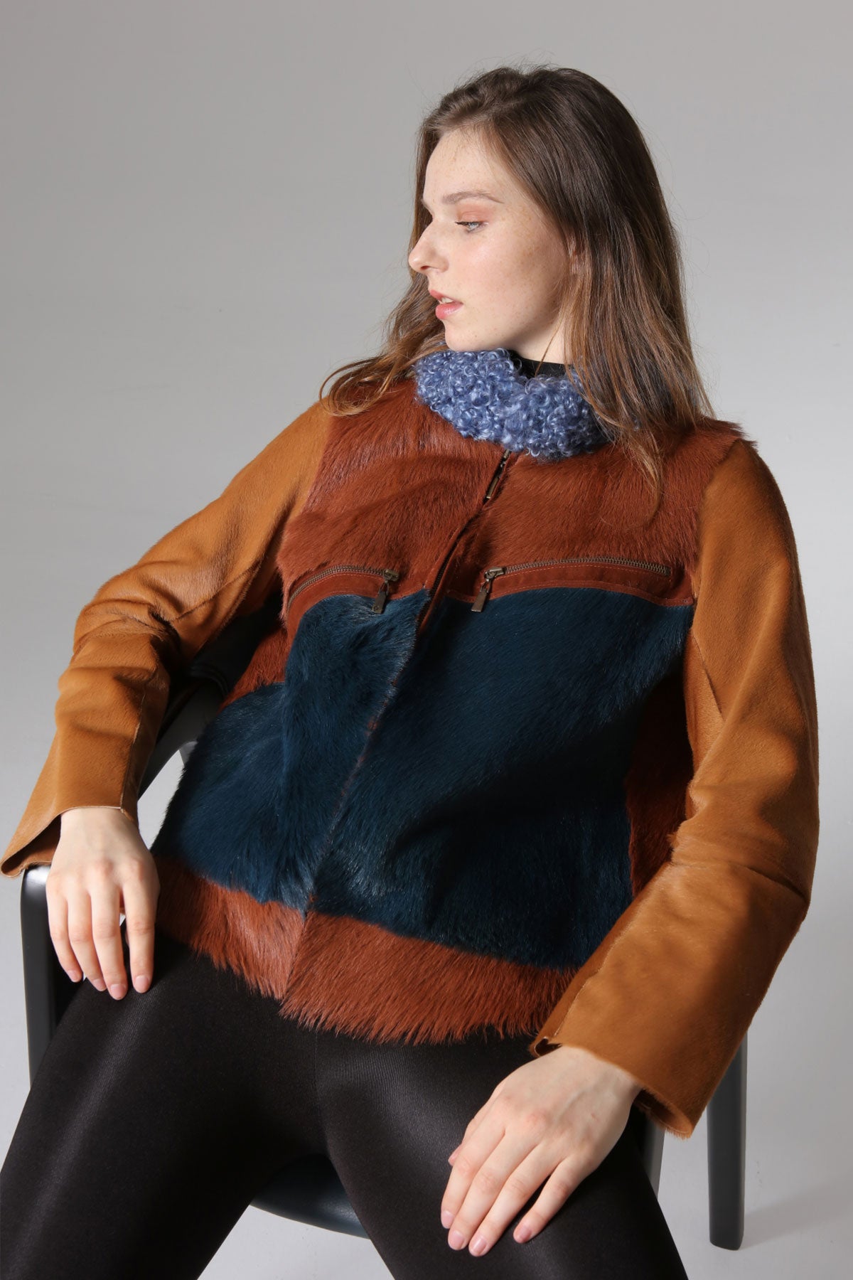 Renkli Kadın Deri Ceket - LEATINN LEATHER WEAR