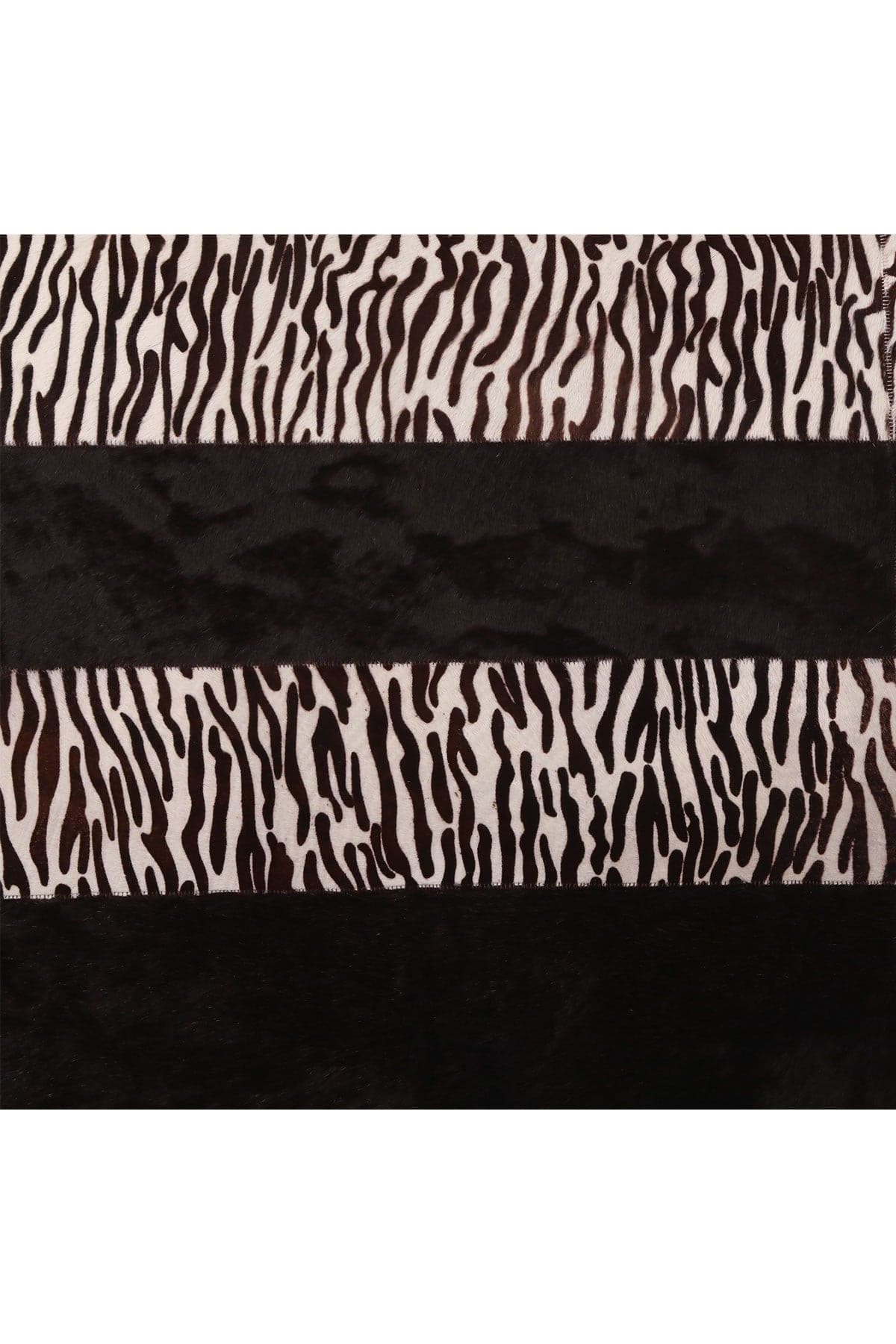 Zebra Desenli Kahve Çizgili Deri Halı - LEATINN LEATHER WEAR