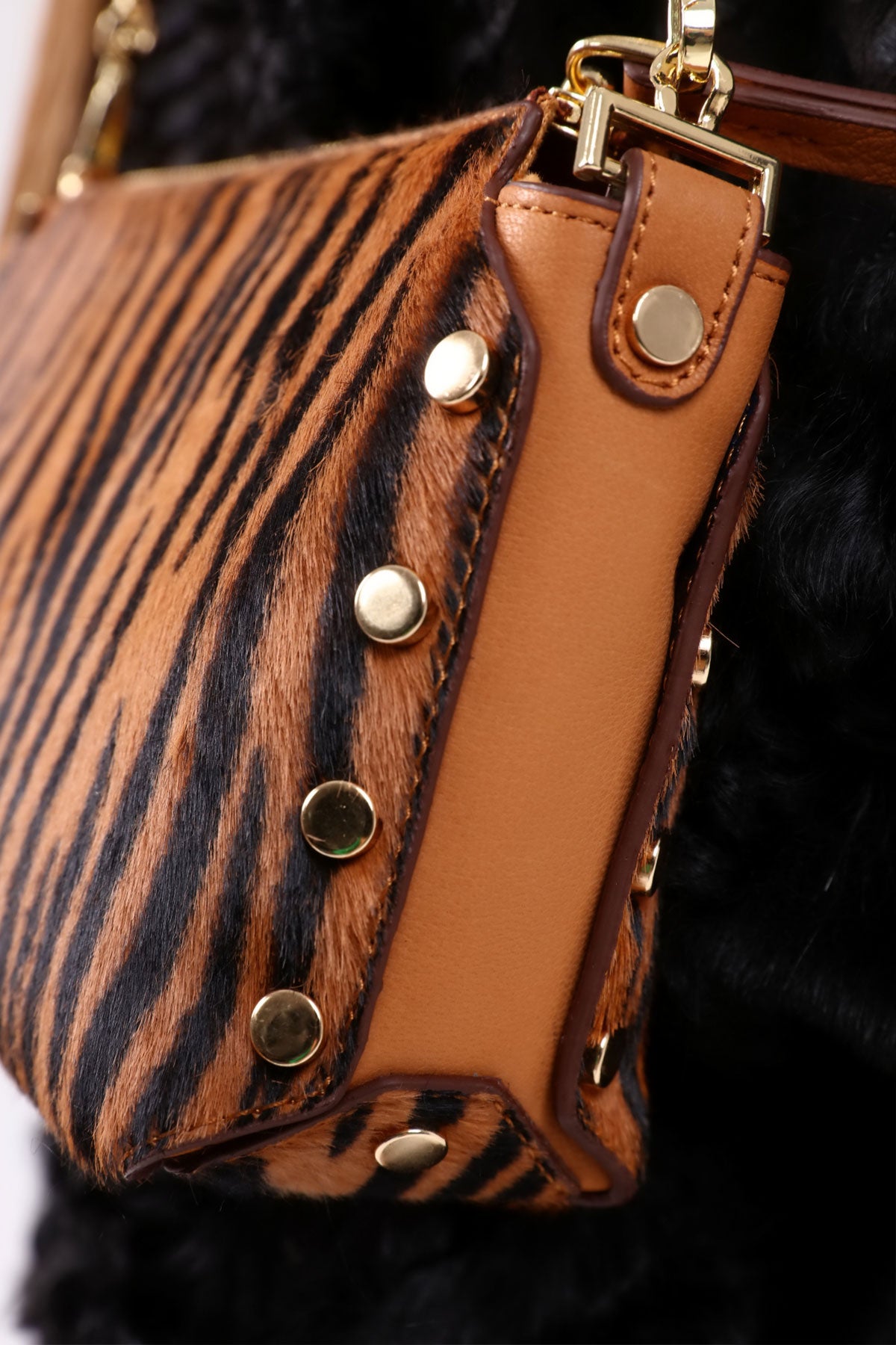 Taba Kadın Zebra Baskılı Deri Omuz Çantası - LEATINN LEATHER WEAR