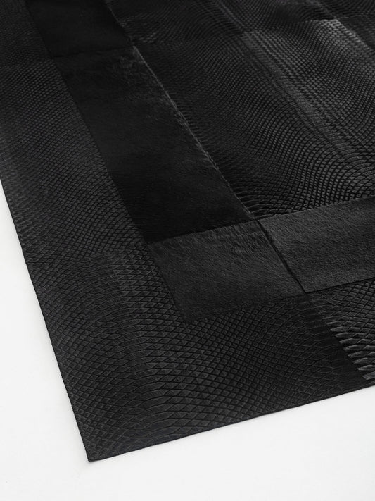 Anaconda Patterned Black Leather Carpet