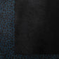 Türkisfarbener Leopard bedruckter schwarzer Lederteppich