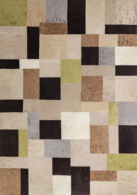 Multi Colored Patchwork Leather Carpet