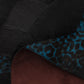 Turquoise Leopard Print Black Leather Carpet