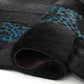 Turquoise Leopard Print Black Leather Carpet