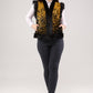 Yellow Women's Patterned Leather Vest