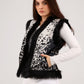 White Women's Patterned Leather Vest