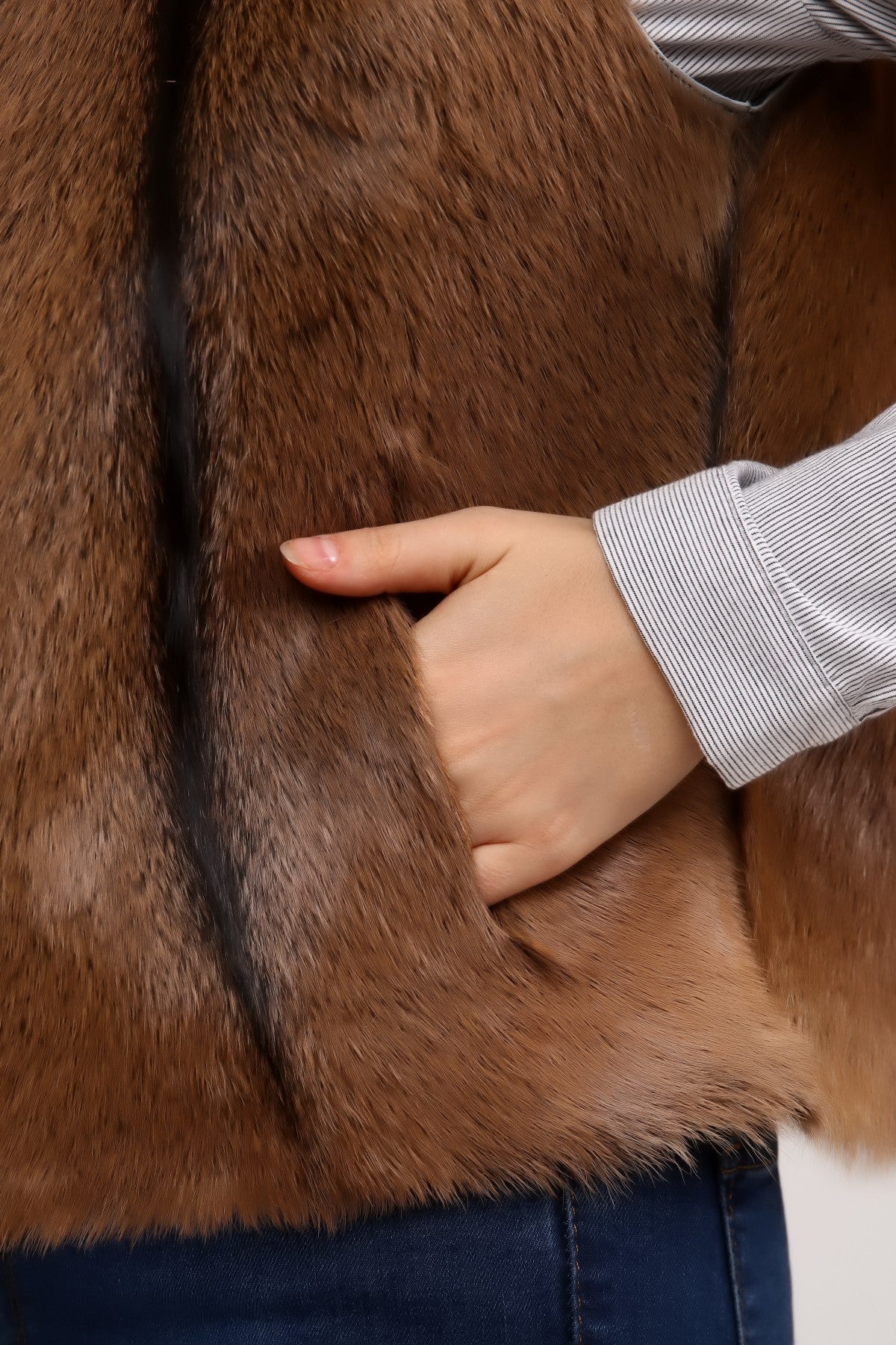 Braune Lederweste für Damen