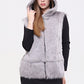 Hooded Gray Women's Leather Vest