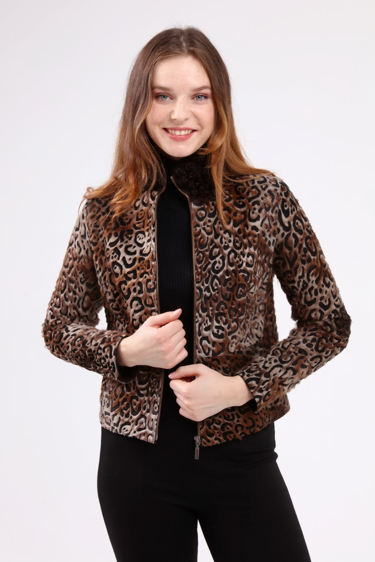 Patterned hotsell leather jacket