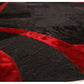 Kırmızı Desenli Siyah Astragan Deri Halı - LEATINN LEATHER WEAR